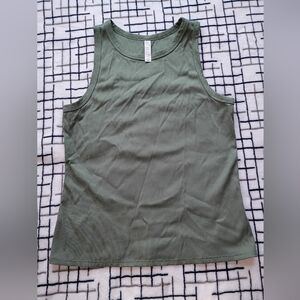 STYLUS Sage Green Ribbed Tank Top Size Large Bodycon
